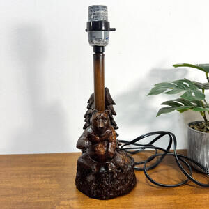 Mossy Oak Table Lamp Brown Bear Rustic Cabin Lodge Wildlife Decor 12" Lodge